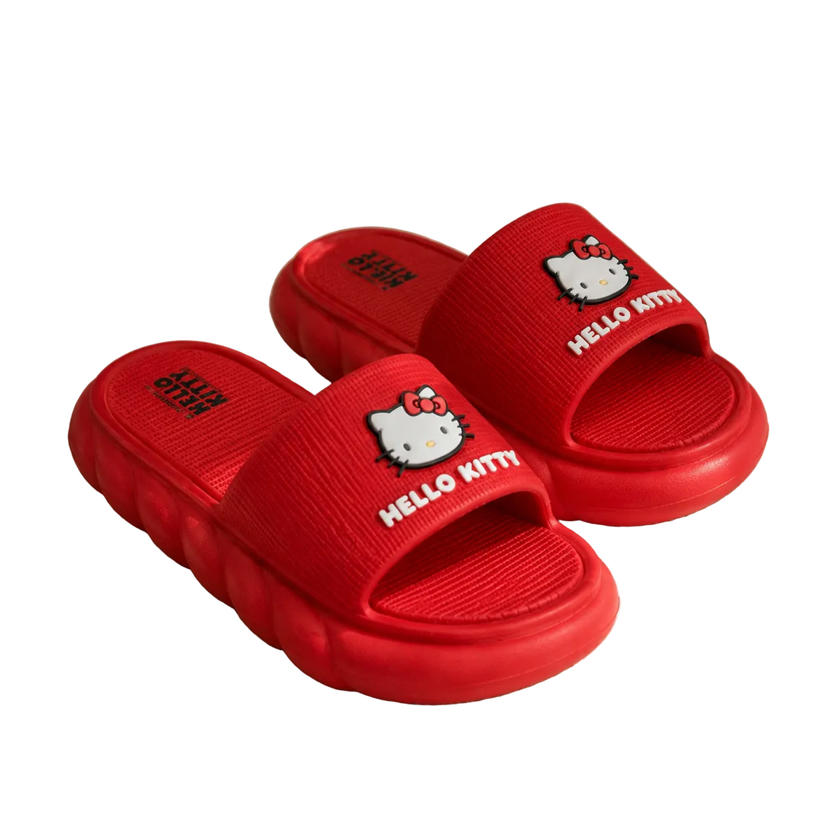Sandalias de Hello Kitty en color rojo para mujer, vista lateral