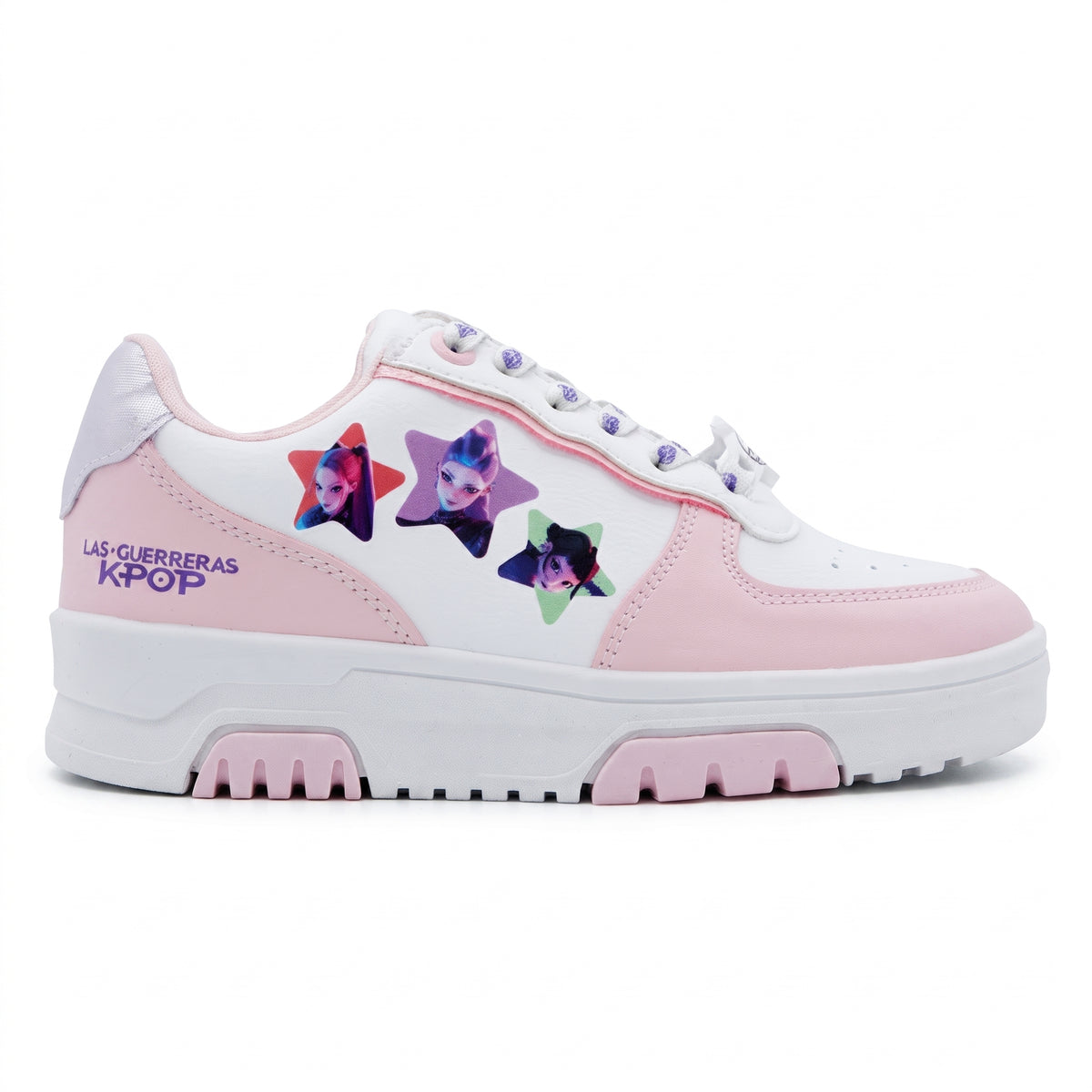 Tenis de Guerreras K-Pop en color blanco para niña, vista de tres cuartos