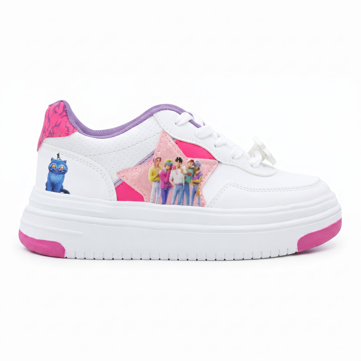 Tenis de Guerreras K-Pop en color blanco para niña, vista de tres cuartos